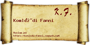 Komlódi Fanni névjegykártya