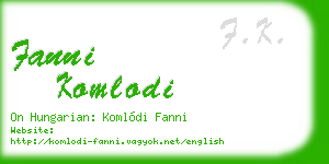 fanni komlodi business card